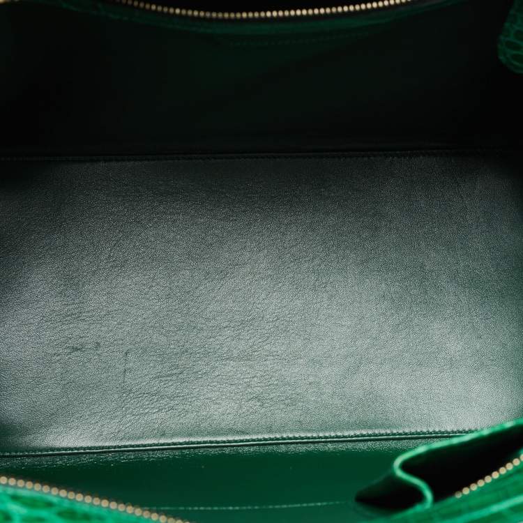 Pre Owned Celine Green Crocodile Mini Luggage Tote