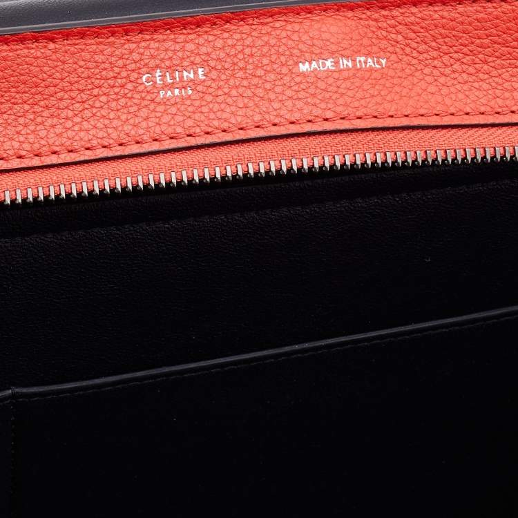 Pre Owned Celine Red Leather and Suede Large Trapeze Tote