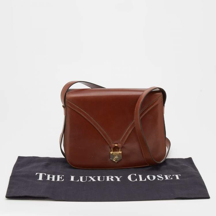 Pre Owned Celine Brown Leather Vintage Shoulder Bag