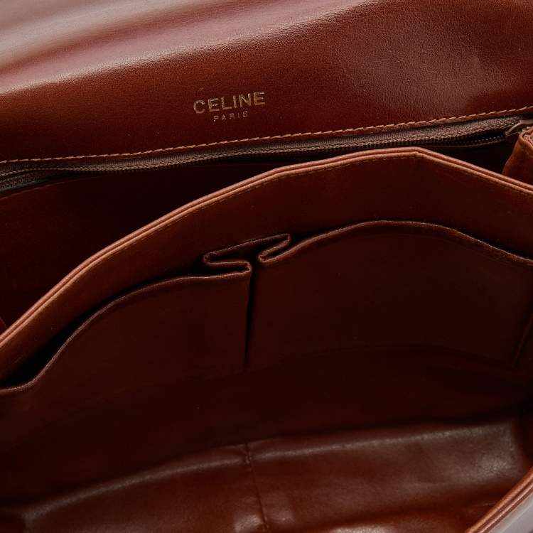 Pre Owned Celine Brown Leather Vintage Shoulder Bag