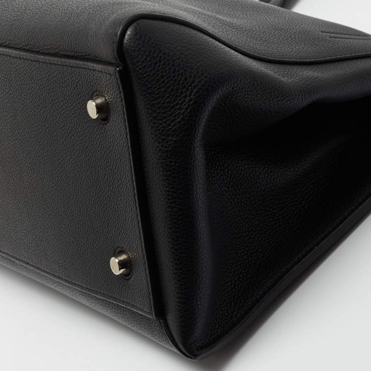 Pre Owned Celine Black Leather Large Edge Top Handle Bag