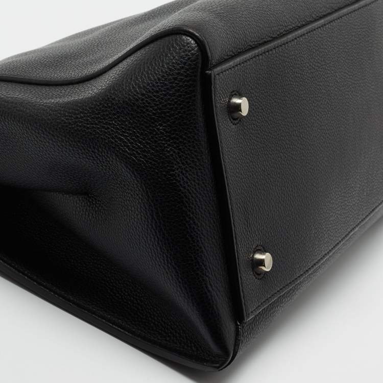 Pre Owned Celine Black Leather Large Edge Top Handle Bag