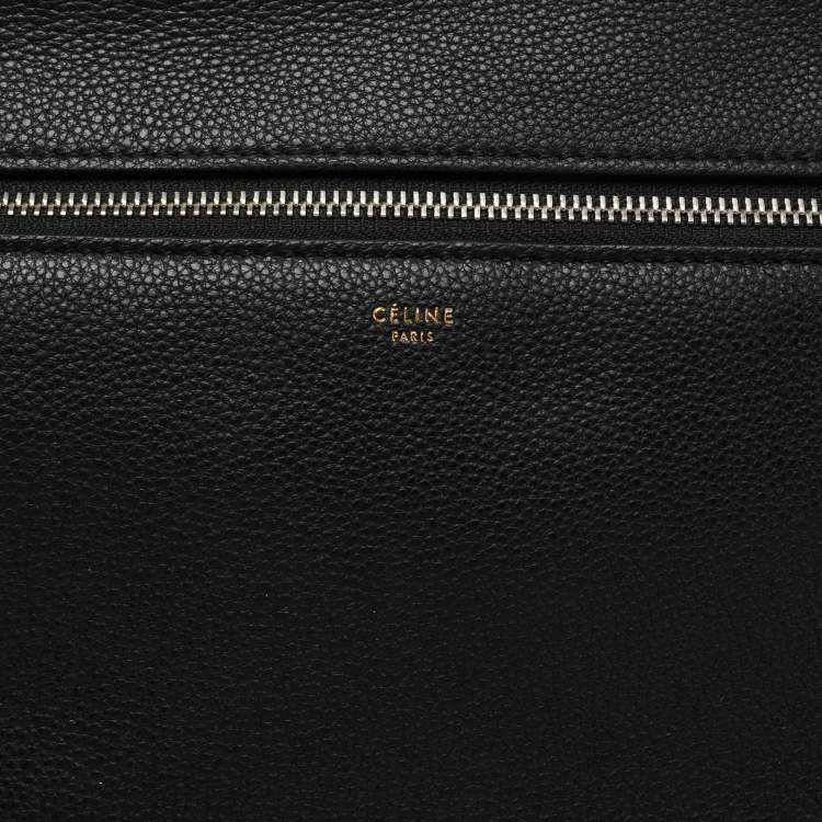 Pre Owned Celine Black Leather Large Edge Top Handle Bag