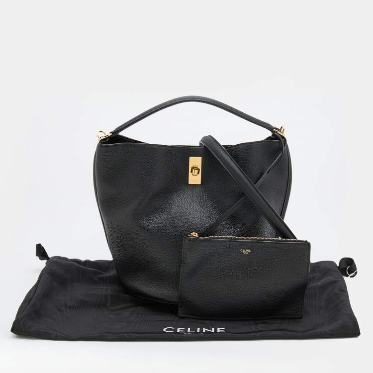 Pre Owned Celine Black Leather 16 Bucket Bag 