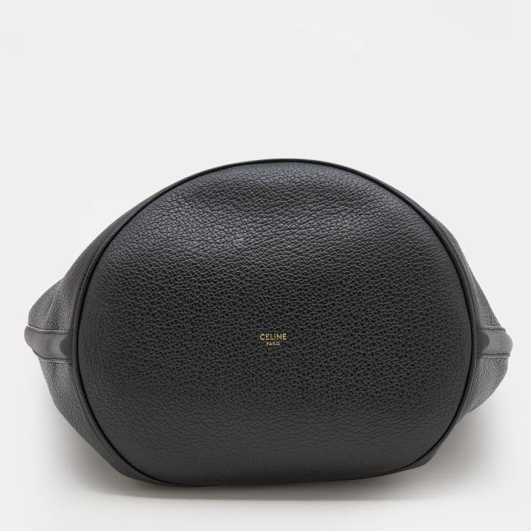 Pre Owned Celine Black Leather 16 Bucket Bag 