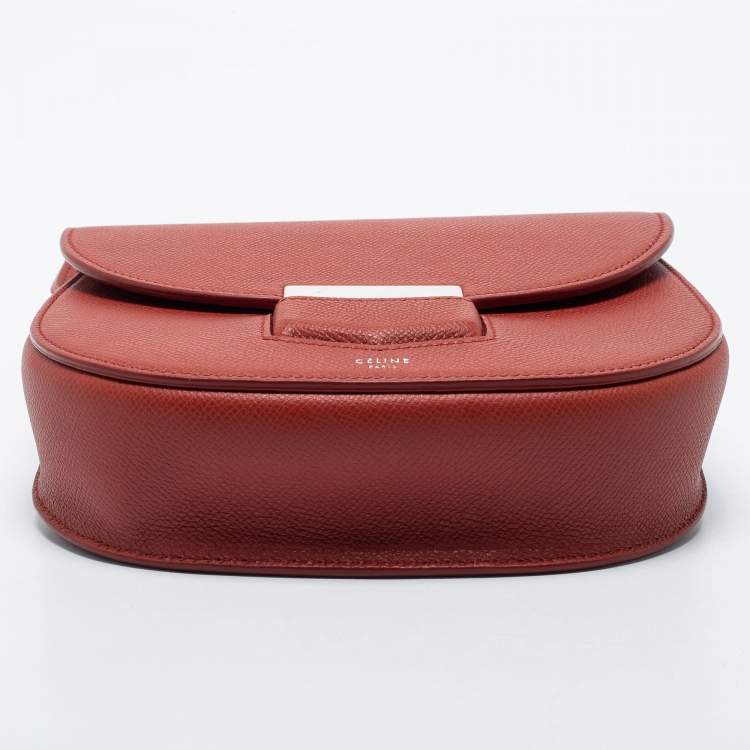 Pre Owned Celine Brown Leather Small Trotteur Crossbody Bag