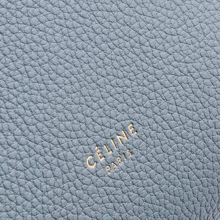Pre Owned Celine Grey Leather Small Sangle Bucket Bag