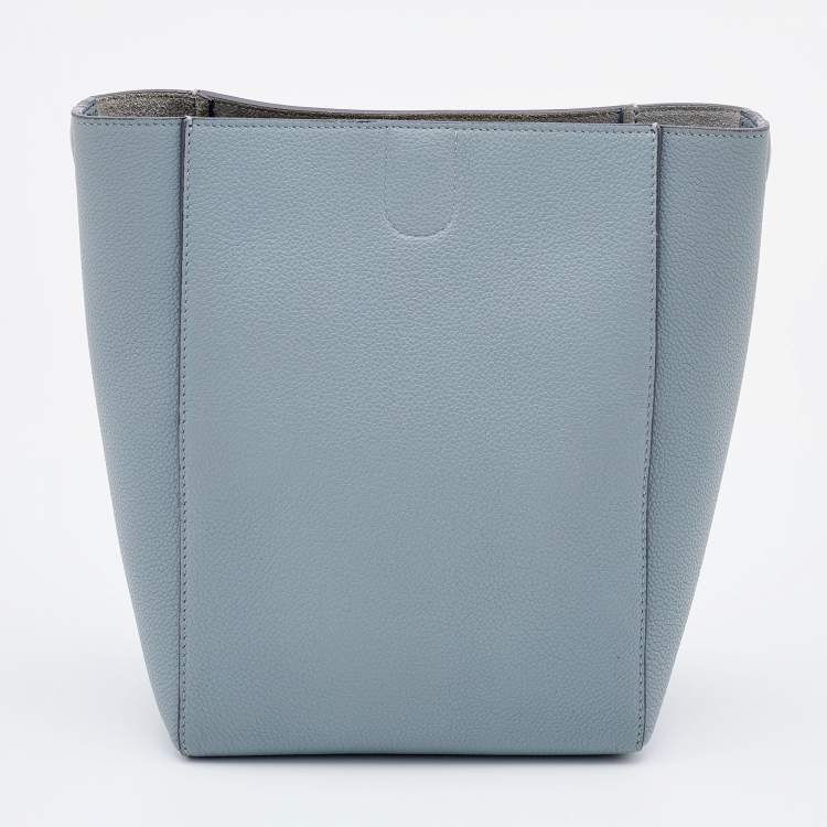 Pre Owned Celine Grey Leather Small Sangle Bucket Bag