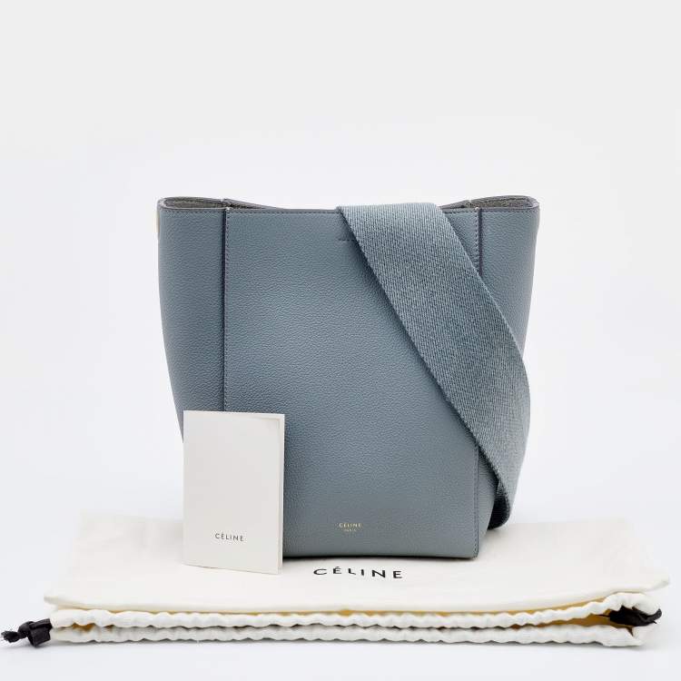 Pre Owned Celine Grey Leather Small Sangle Bucket Bag
