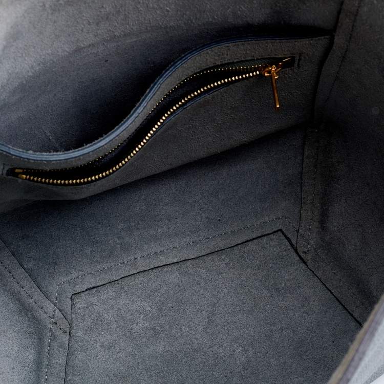 Pre Owned Celine Grey Leather Small Sangle Bucket Bag