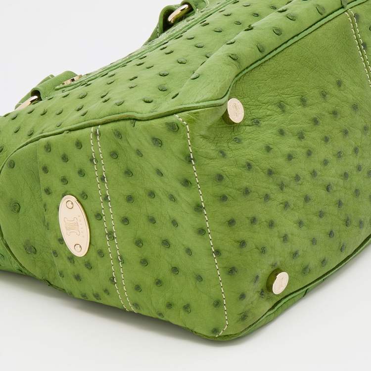 Pre Owned Celine Green Ostrich Leather Boogie Tote