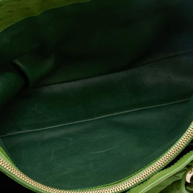 Pre Owned Celine Green Ostrich Leather Boogie Tote