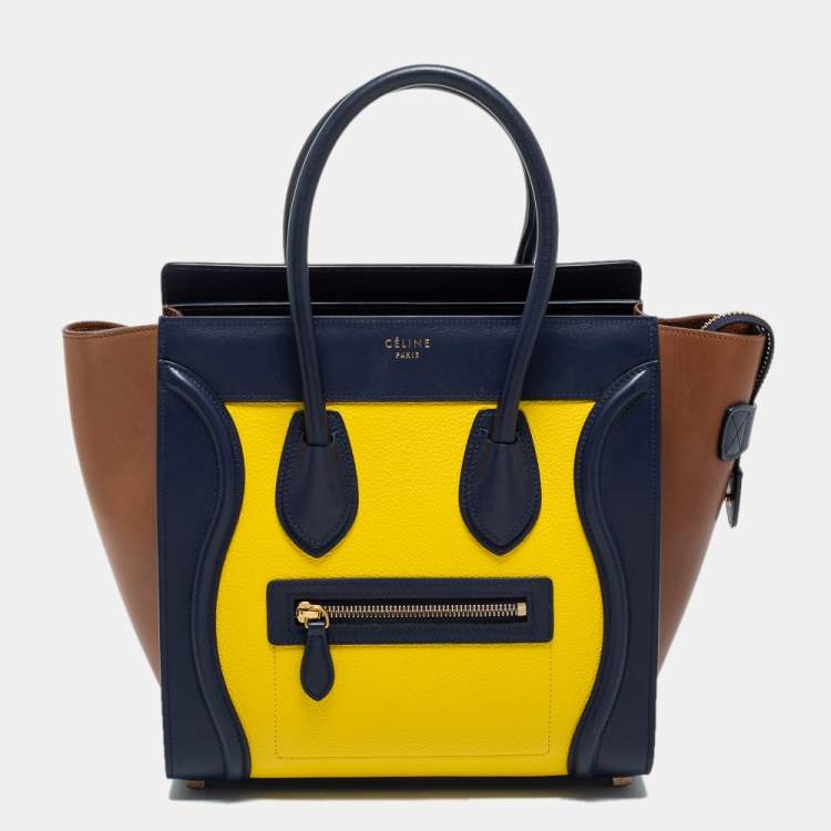 Pre Owned Celine Multicolor Leather Micro Luggage Tote