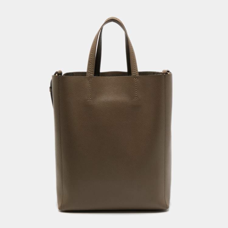 Pre Owned Celine Beige Grained Leather Small Vertical Cabas Tote