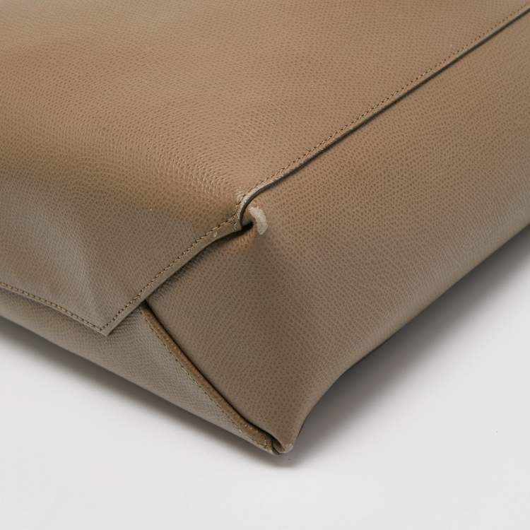 Pre Owned Celine Beige Grained Leather Small Vertical Cabas Tote