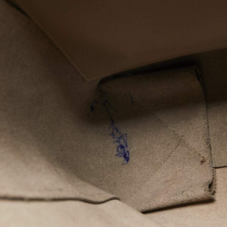 Pre Owned Celine Beige Grained Leather Small Vertical Cabas Tote