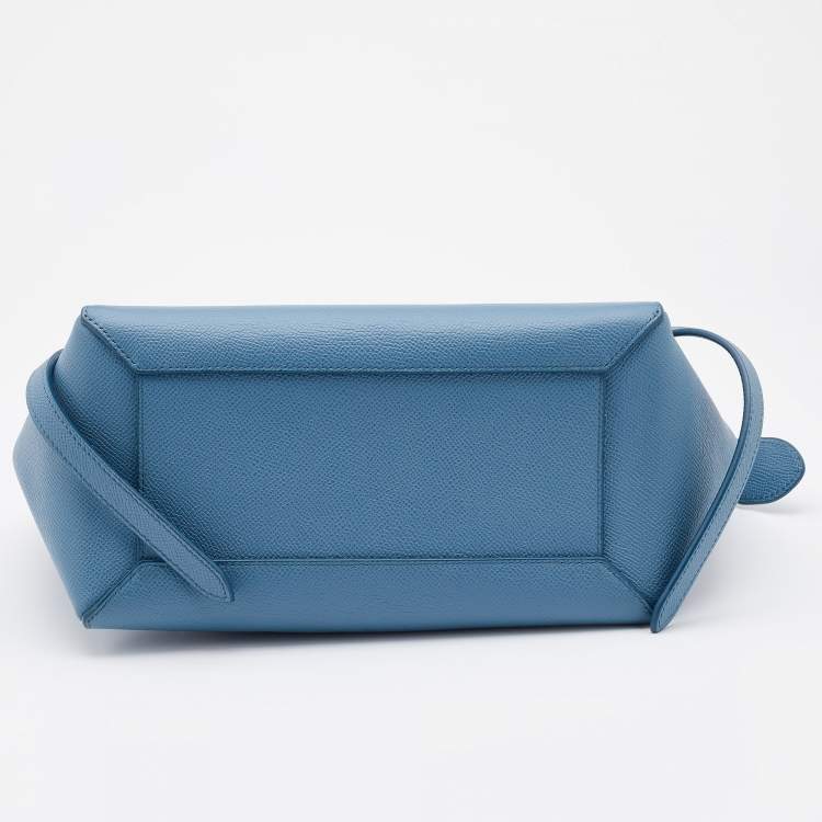 Pre Owned Celine Blue Leather Micro Belt Top Handle Bag