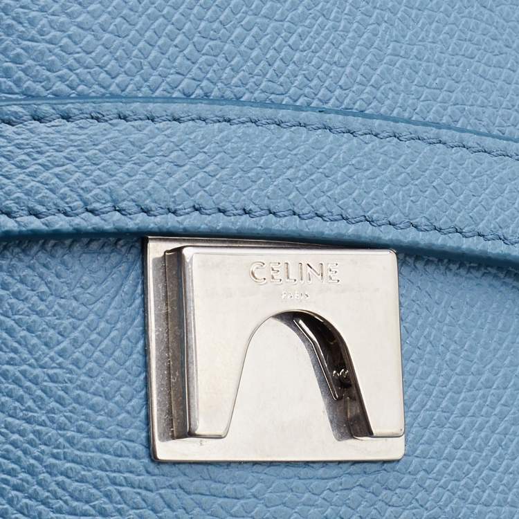 Pre Owned Celine Blue Leather Micro Belt Top Handle Bag