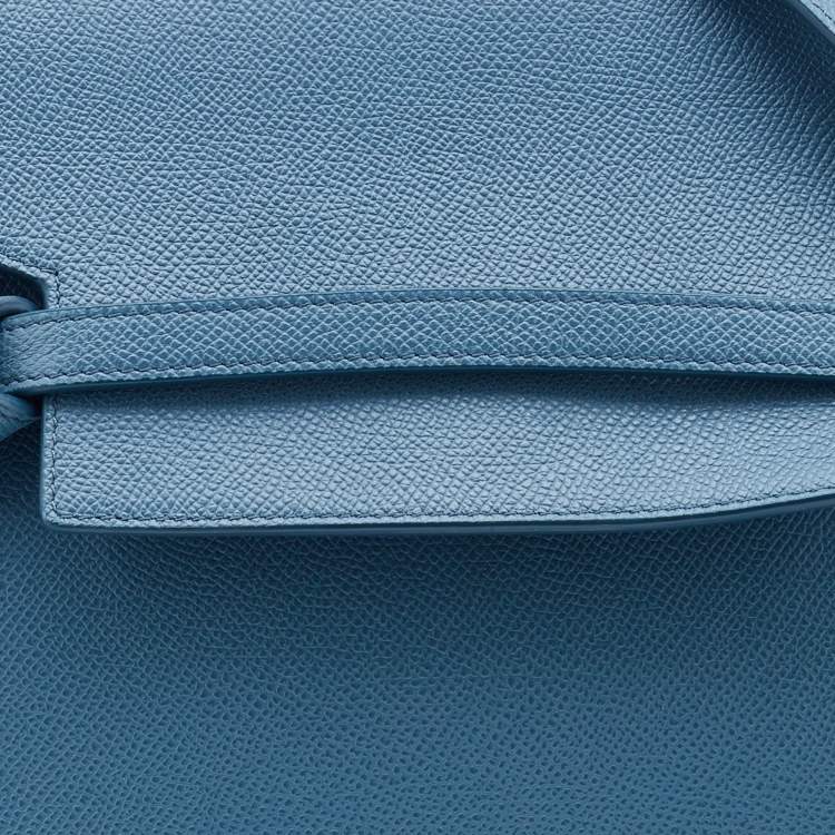 Pre Owned Celine Blue Leather Micro Belt Top Handle Bag