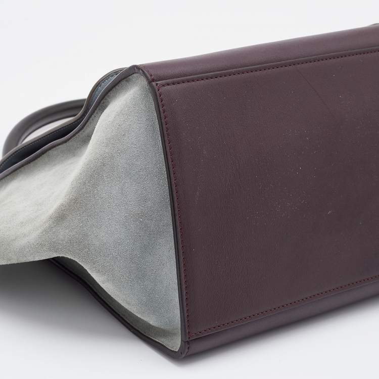 Pre Owned Celine Multicolor Leather and Suede Medium Trapeze Top Handle Bag