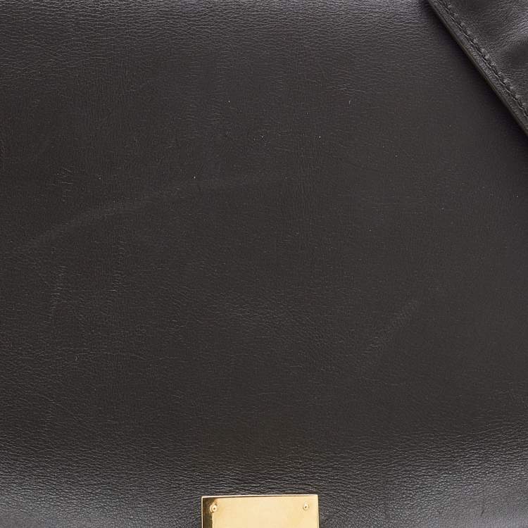 Pre Owned Celine Multicolor Leather and Suede Medium Trapeze Top Handle Bag
