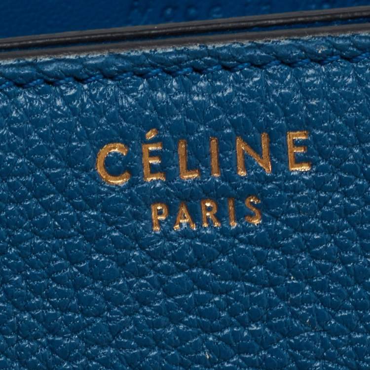 Pre Owned Celine Blue Leather Medium Classic Box Shoulder Bag 