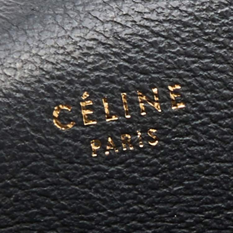 Pre Owned Celine Blue/Black Python and Suede Medium Trapeze Bag