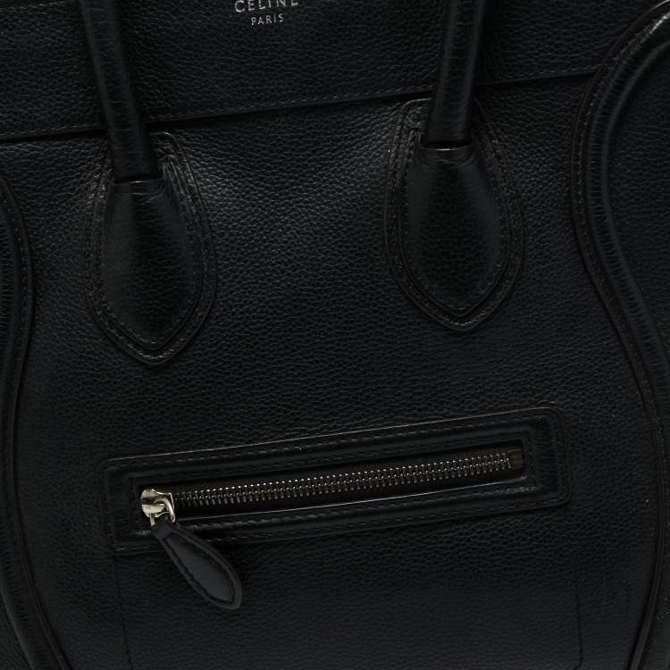 Pre Owned Celine Black Leather Small Luggage Tote