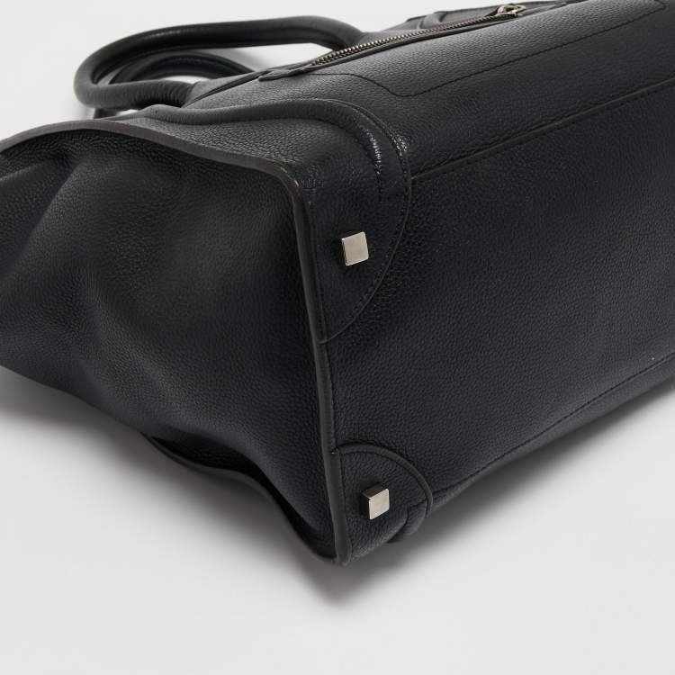 Pre Owned Celine Black Leather Small Luggage Tote