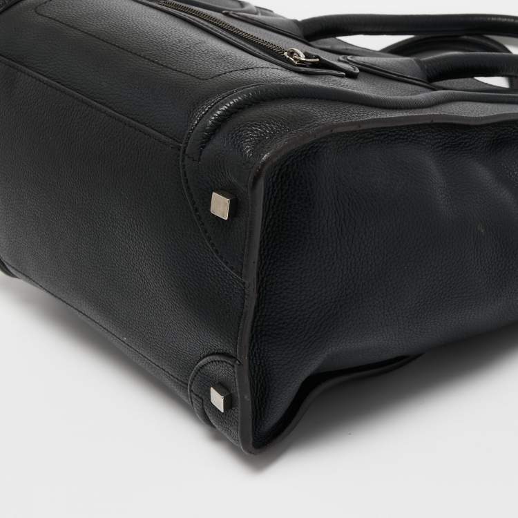 Pre Owned Celine Black Leather Small Luggage Tote