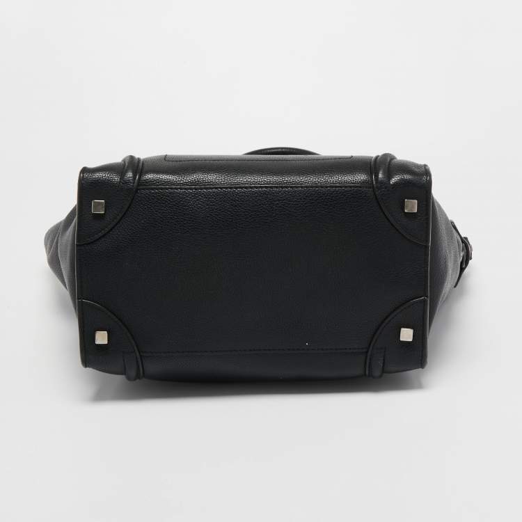 Pre Owned Celine Black Leather Small Luggage Tote