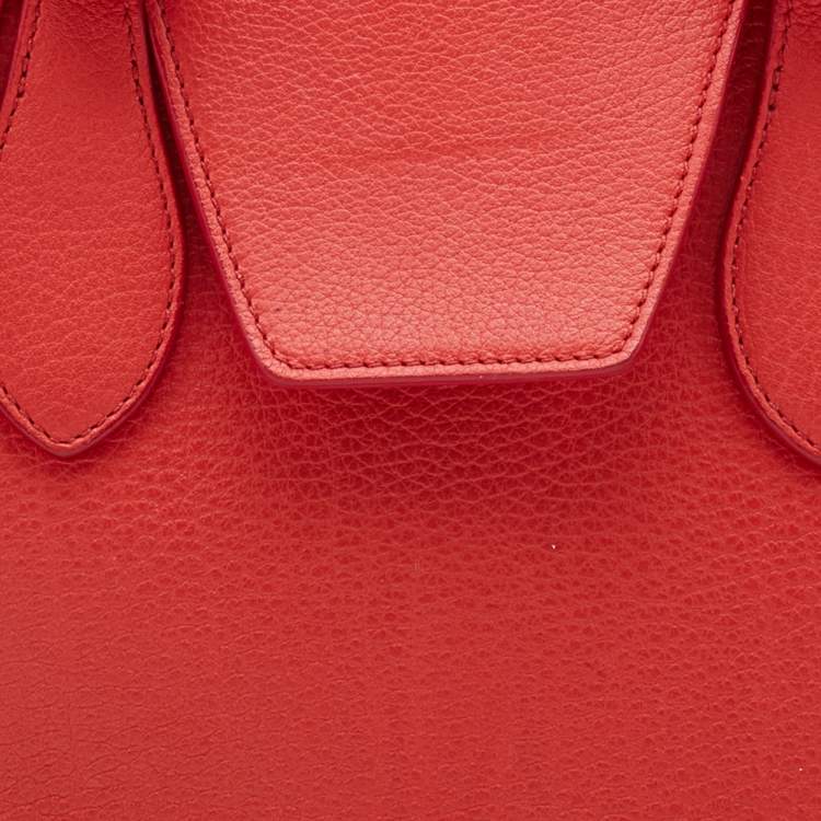 Pre Owned Celine Orange Leather Small Tie Tote