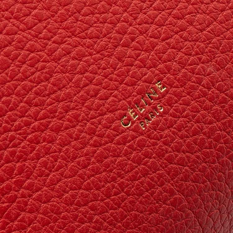 Pre Owned Celine Orange Leather Small Tie Tote