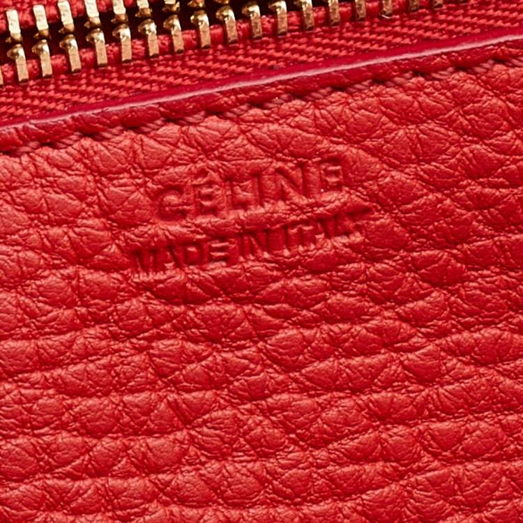 Pre Owned Celine Orange Leather Small Tie Tote