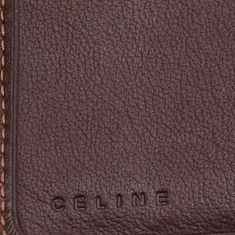 Pre Owned Celine Blue Macadam Denim and Leather French Wallet