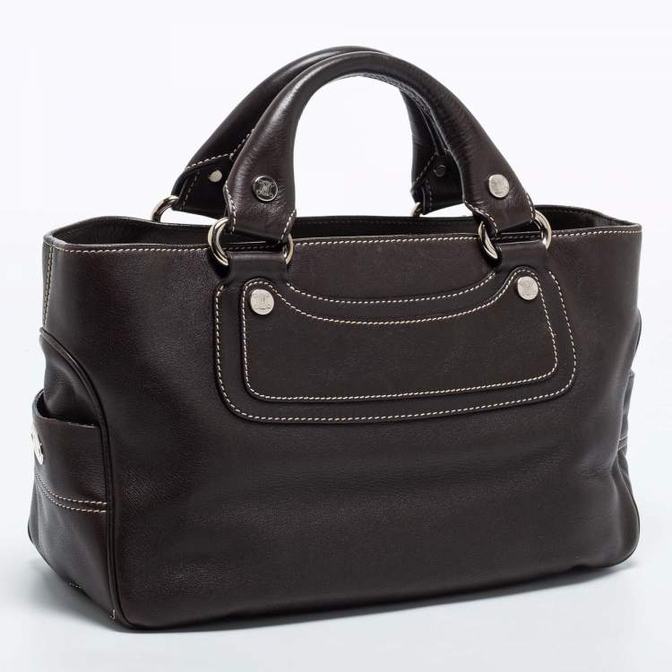 Pre Owned Celine Brown Leather Boogie Satchel