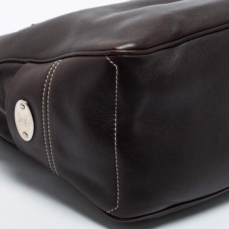 Pre Owned Celine Brown Leather Boogie Satchel