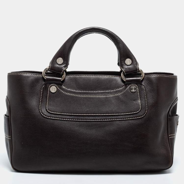 Pre Owned Celine Brown Leather Boogie Satchel