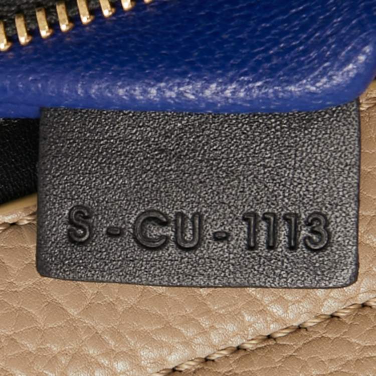 Pre Owned Celine Tricolor Leather and Suede Medium Trapeze Bag,