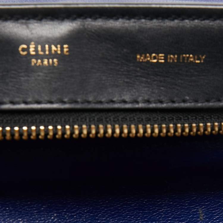 Pre Owned Celine Tricolor Leather and Suede Medium Trapeze Bag,