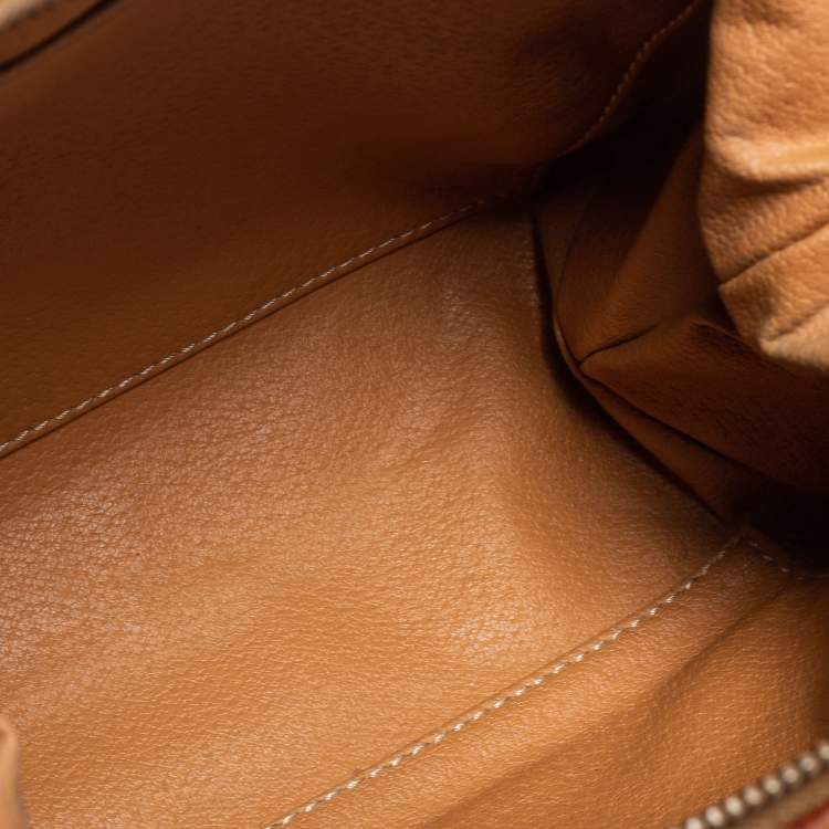 Pre Owned Celine Brown Macadam Coated Canvas and Leather Pouch