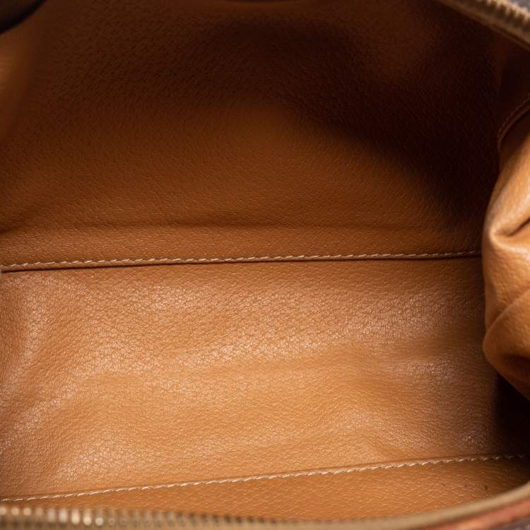 Pre Owned Celine Brown Macadam Coated Canvas and Leather Pouch