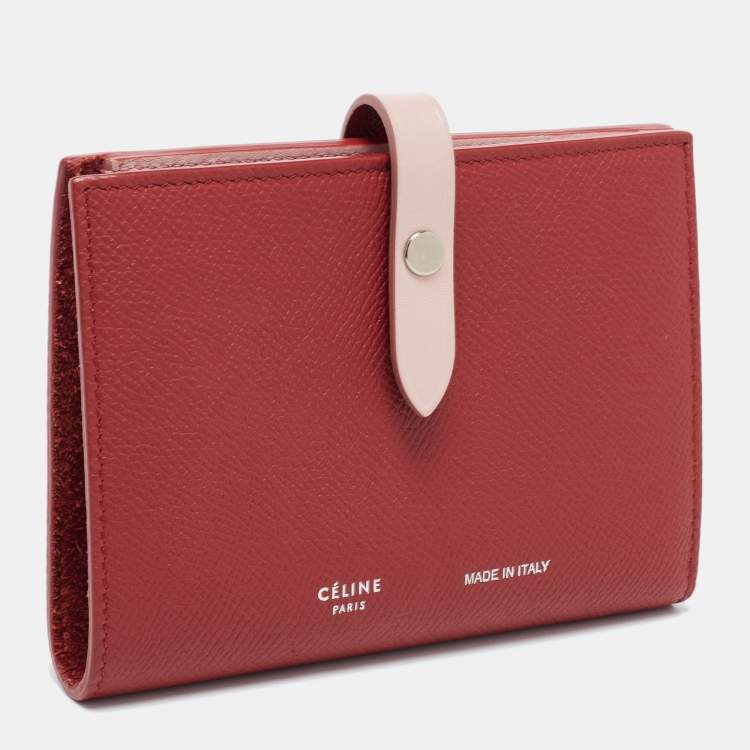 Pre Owned Celine Brown Leather Medium Multifunction Strap Bifold Wallet
