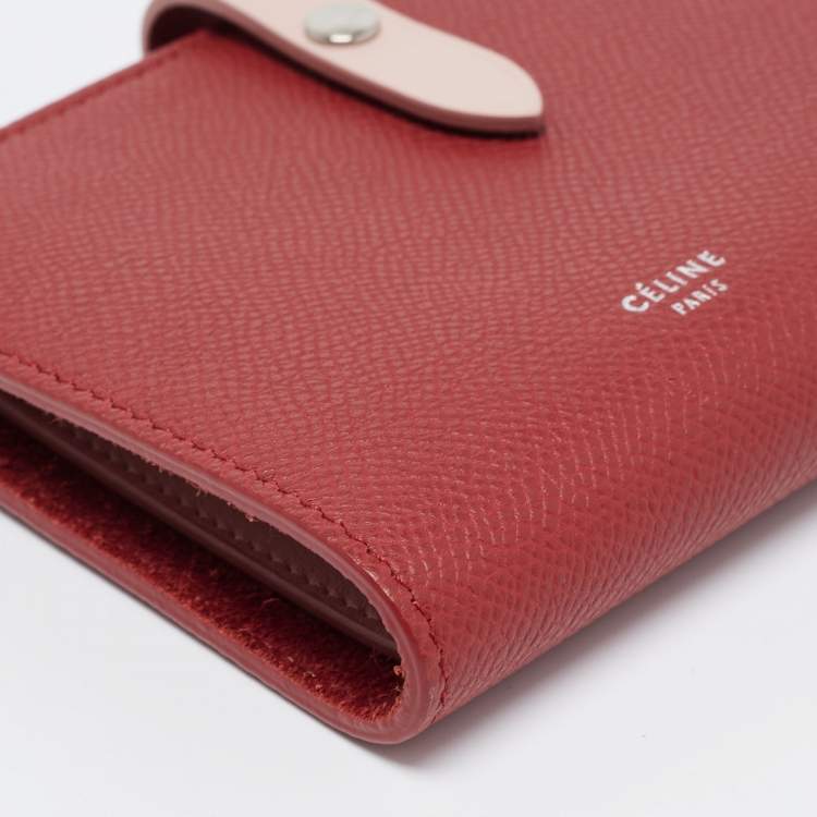 Pre Owned Celine Brown Leather Medium Multifunction Strap Bifold Wallet