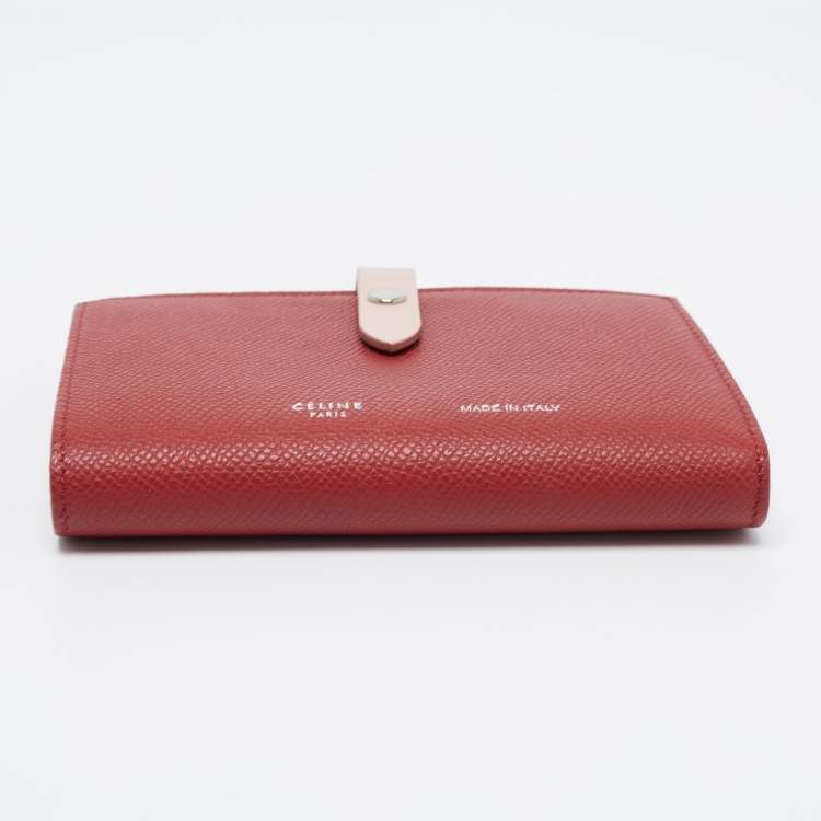 Pre Owned Celine Brown Leather Medium Multifunction Strap Bifold Wallet