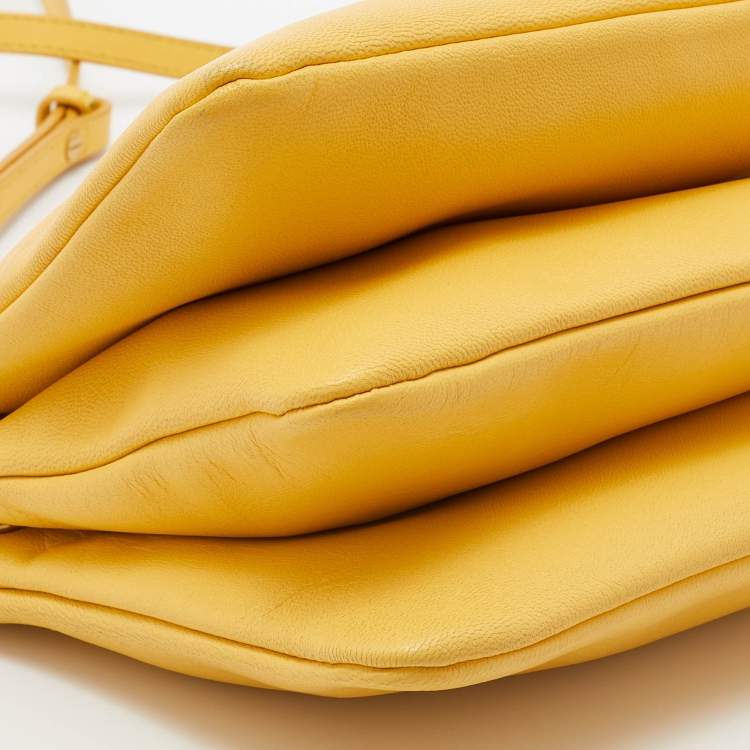 Pre Owned Celine Yellow Leather Trio Crossbody Bag