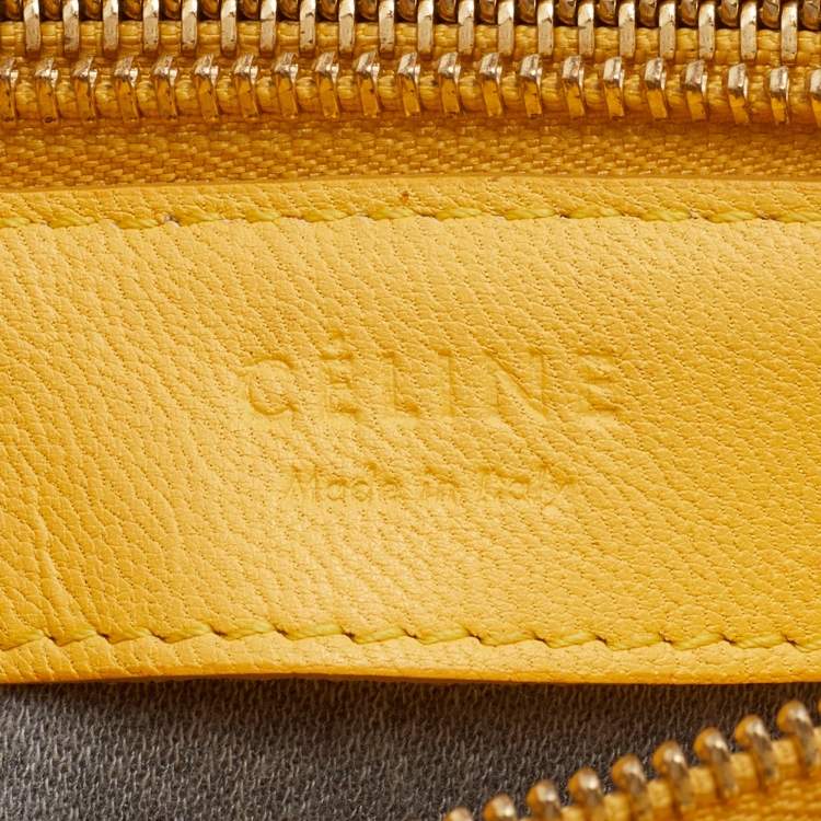 Pre Owned Celine Yellow Leather Trio Crossbody Bag