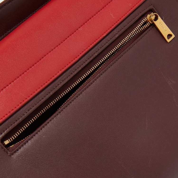 Pre Owned Celine Tricolor Leather Medium Trapeze Top Handle Bag