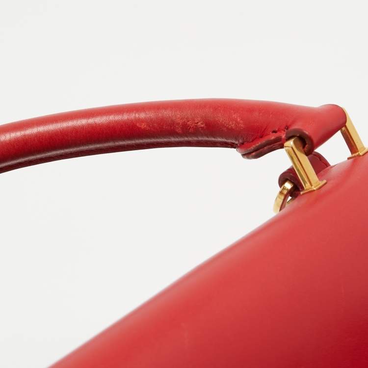 Pre Owned Celine Tricolor Leather Medium Trapeze Top Handle Bag