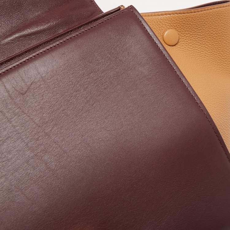 Pre Owned Celine Tricolor Leather Medium Trapeze Top Handle Bag
